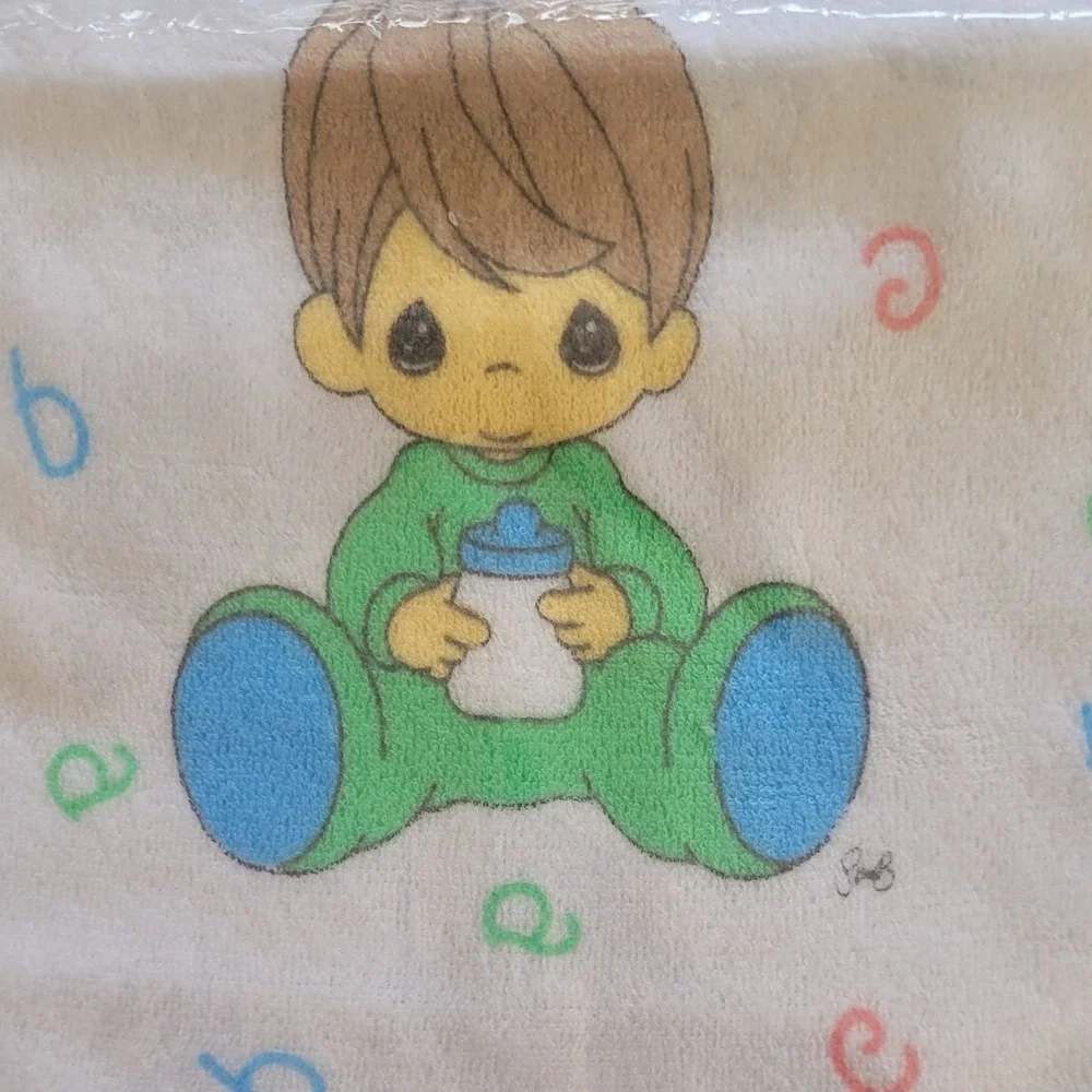 New Precious Moments Baby Bib Vintage 2001 ABC Boy Blue 303154
